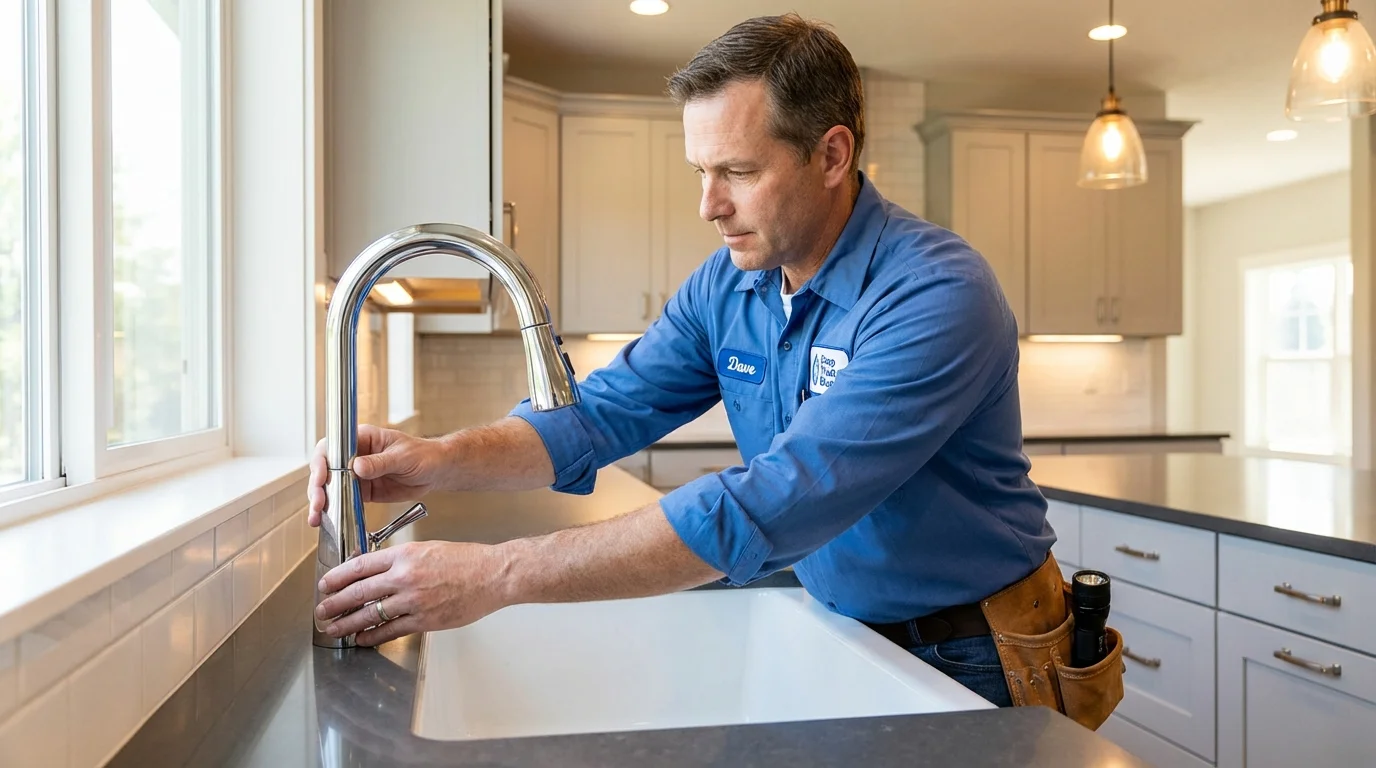 Kitchen faucet installation by Johns Plumbing LLC in New Bremen
