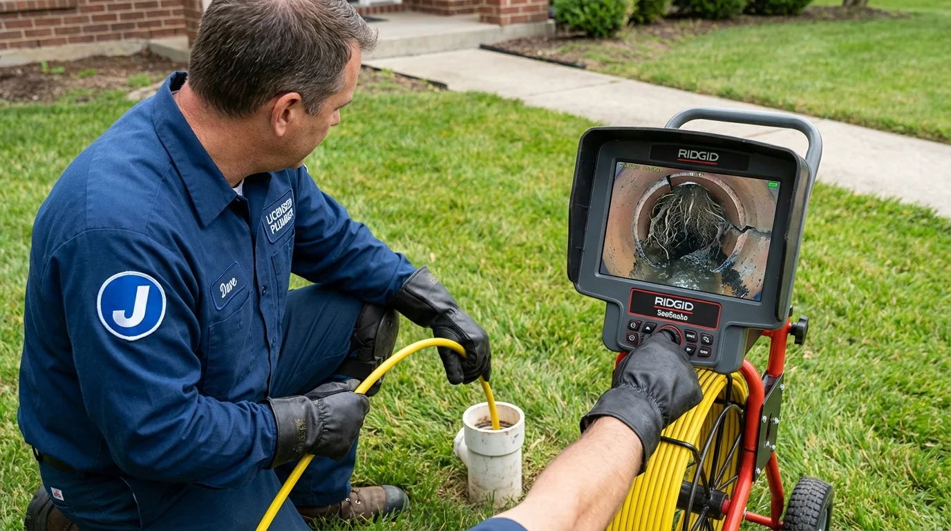 Sewer camera inspection being performed by Johns Plumbing LLC in New Bremen